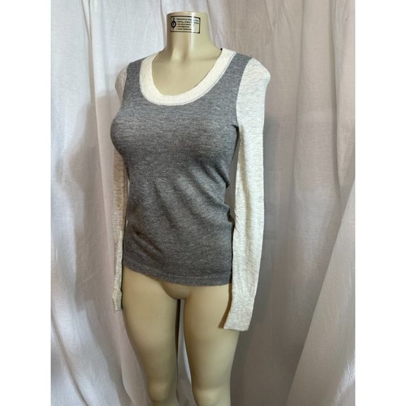 Banana Republic Gray Beige Elbow Patch Sweater Alpaca Wool Blend Size XS #1402 - Picture 3 of 13